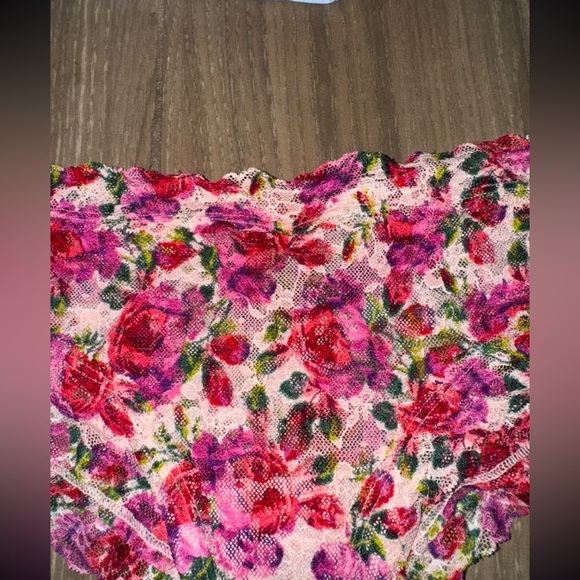 VICTORIA SECRET ROSE PINK/RED FLORAL THE LACE UP LACIE CHEEKY PANTY SIZE XL - Picture 13 of 15